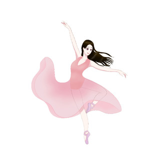 小清新女孩跳舞舞蹈元素GIF动态图跳舞元素